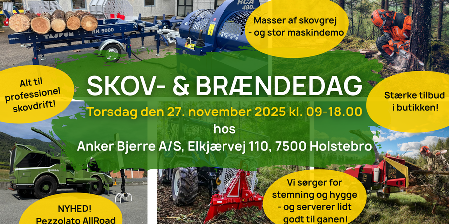 Kom til Skov- og Brændedag hos Anker Bjerre A/S i Mejrup d. 27. november 2025