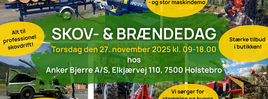 Kom til Skov- og Brændedag hos Anker Bjerre A/S  i Mejrup d. 27. november 2025