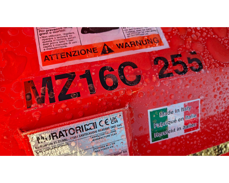 Muratori MZ16C - 255cm fræser med rørpakker