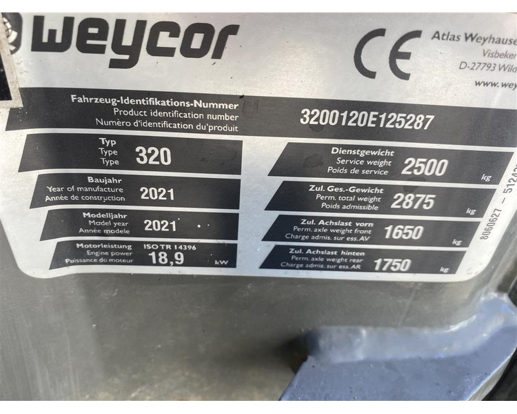 Weycor AR 320 kun 850 timer