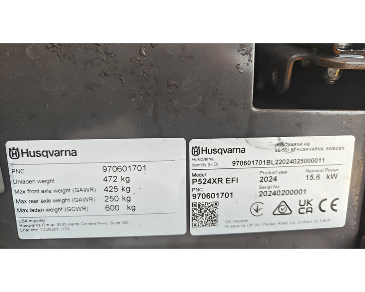 Husqvarna P524 XR fjernstyret MED FJERNBETJENING