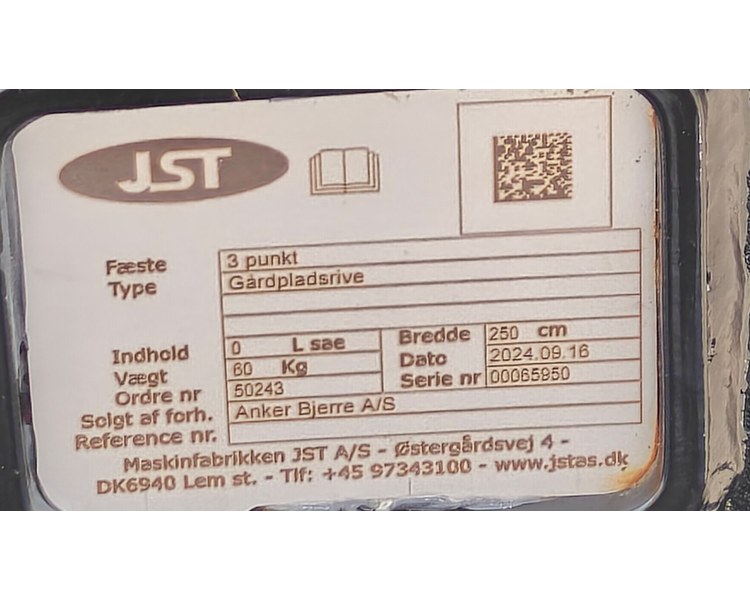 JST Gårdrive 2,5 meter 3 punkts ophængt