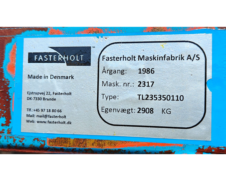 Fasterholt TL 235 S 350 m. 110 mm. Slange