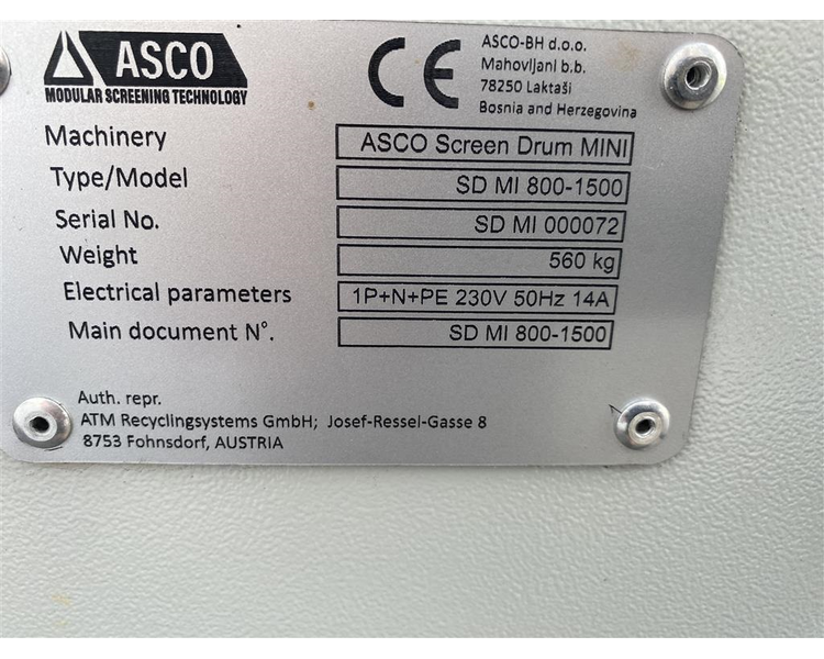 Asco Screen Drum Mini kompakte med stor kapacitet