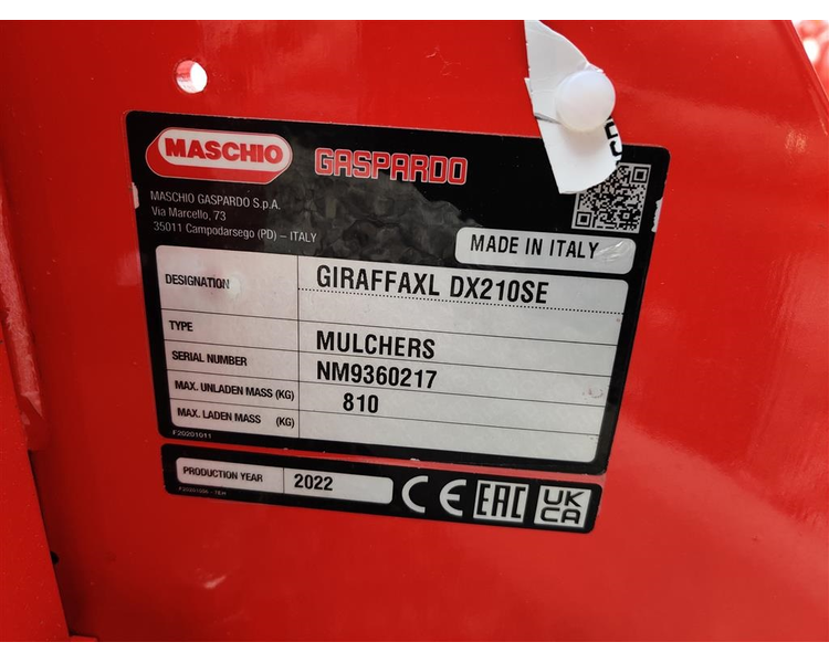 Maschio Giraffa XL 210 SE Udvendig gearbox - INKL. VIDVINKEL PTO