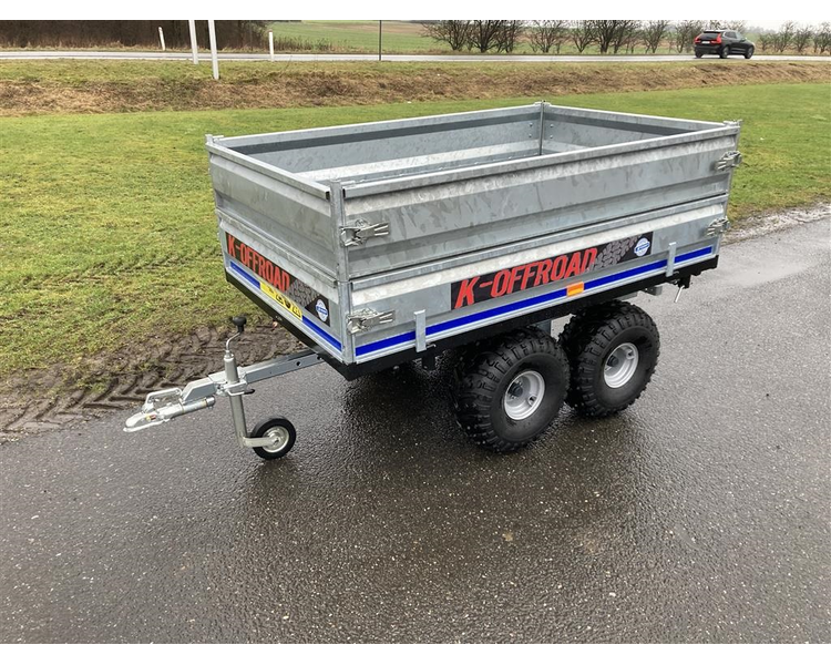 K-vogne K-OFFROAD 1,2 tons Boggievogn med 3-vejs tip og høje sider.