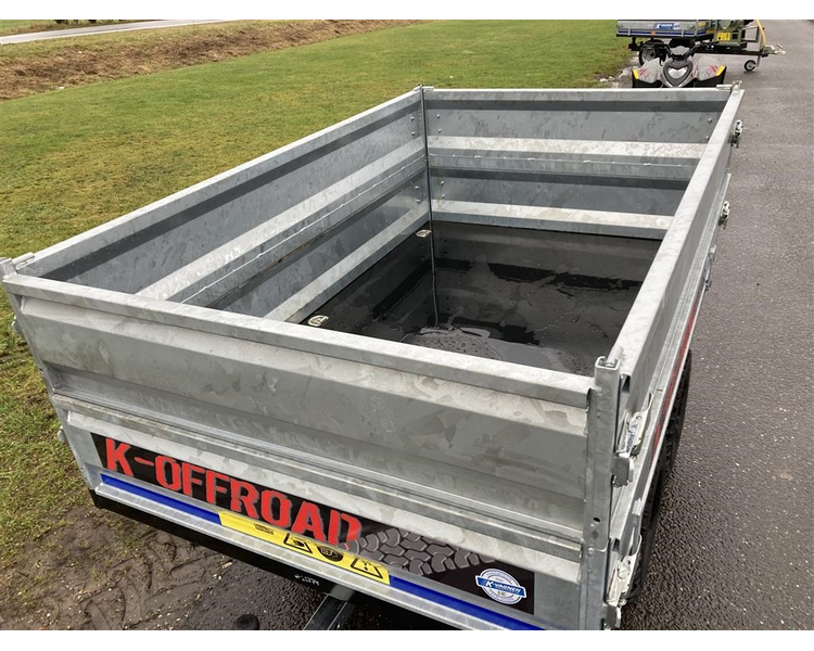 K-vogne K-OFFROAD 1,2 tons Boggievogn med 3-vejs tip og høje sider.