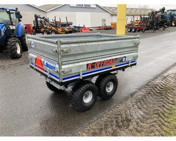 K-vogne K-OFFROAD 1,2 tons Boggievogn med 3-vejs tip og høje sider.