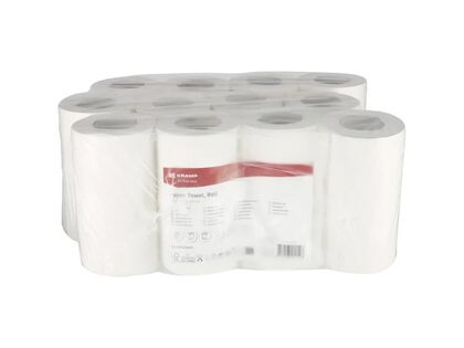 Aftørringspapir, mini, hvid, 1-lags 90m GoPart