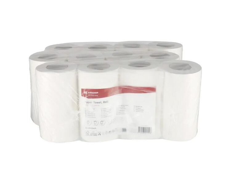 Aftørringspapir, mini, hvid, 1-lags 90m GoPart