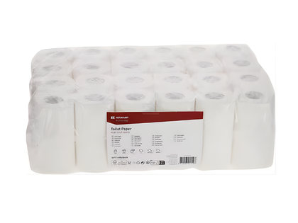 Toiletpapir, hvid, 10 cm x 28 m, 2-lags, ydre Ø100 mm, præget, 48 ruller