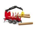 Legetøjs skovbrugstrailer m kran og 4 træstammer | Anker Bjerre A/S