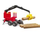 Legetøjs skovbrugstrailer m kran og 4 træstammer | Anker Bjerre A/S
