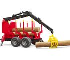 Legetøjs skovbrugstrailer m kran og 4 træstammer | Anker Bjerre A/S