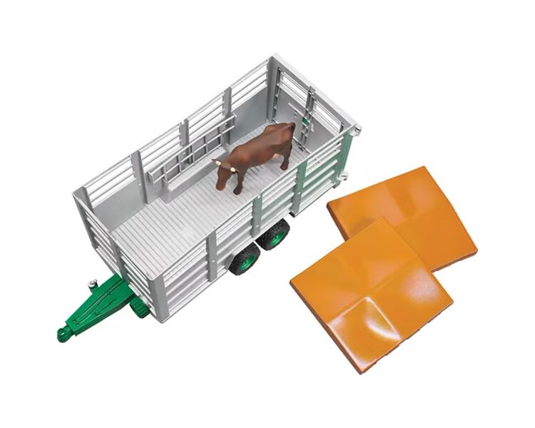 Legetøjstrailer til kreatur inkl. 1 ko