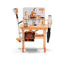Stihl børnearbejdsbænk i træ m. træ-legetøj 