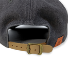 Kasket, granitgrå med læderdetaljer
