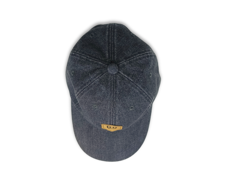 Kasket, granitgrå med læderdetaljer