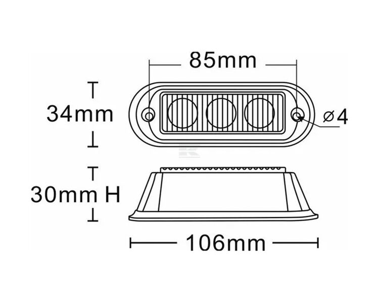 Kramp 3 LED advarselsblink - gul