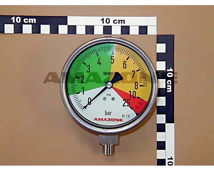 Manometer, 0-8/25 BAR, Ø100, 1/4