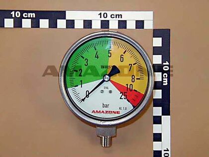 Manometer, 0-8/25 BAR, Ø100, 1/4