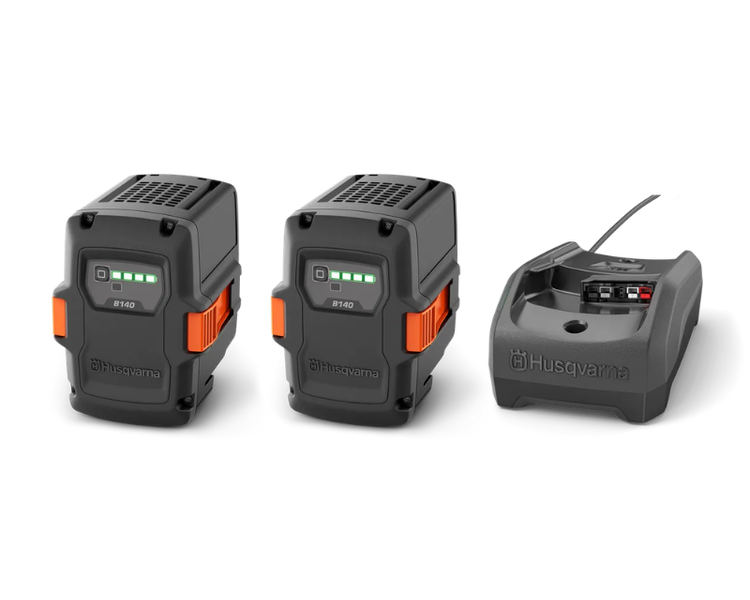 Husqvarna Batteri Lade Kit m/ 2 x batterier og lader | Anker Bjerre A/S