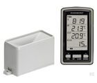 Trådløs regnmåler med temperaturføler.