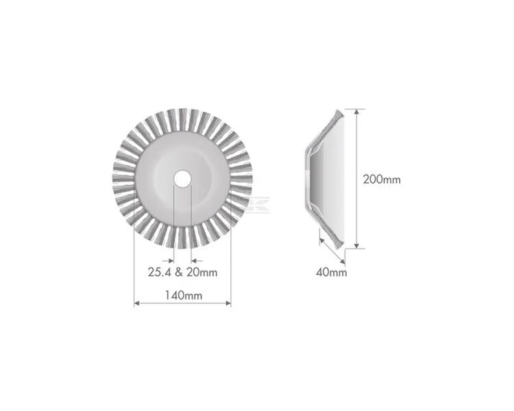 Ukrudtsbørste 200x80 Stål ø20/25,4