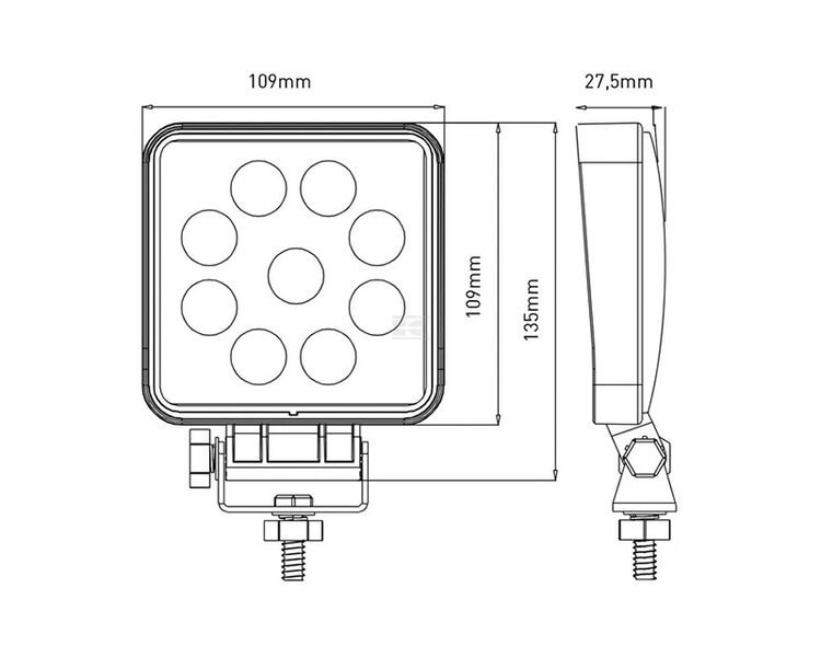 Kramp LED Arbejdslygte 1800 Lumen 27W