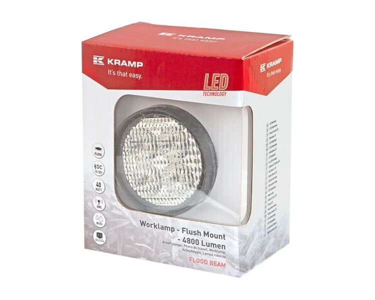 Kramp LED arbejdslygte 40W 4800 lm indbygningsmodel