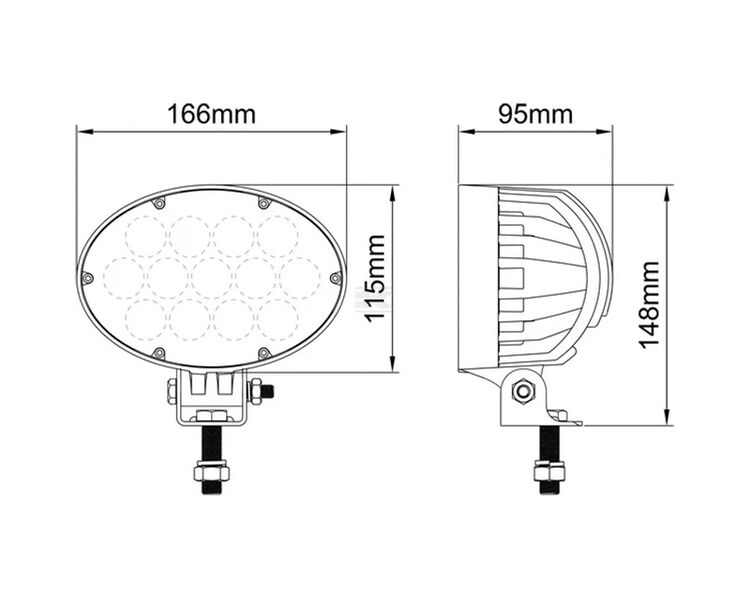 Kramp LED oval arbejdslygte 65W, 5200 lumen
