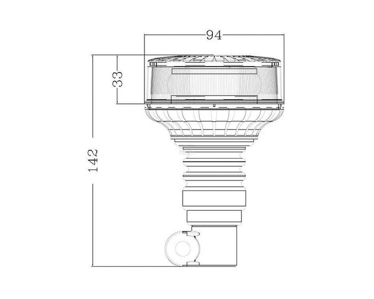 Kramp rotorblink orange LED m. DIN-pol