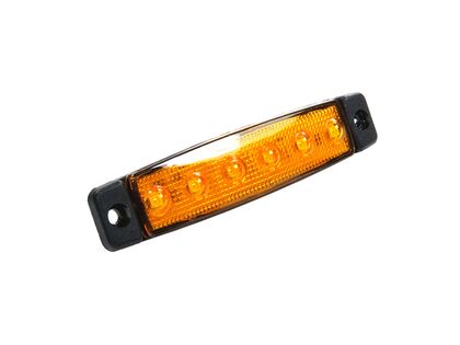 Markeringslampe led gul - 6 LED, 12 V 