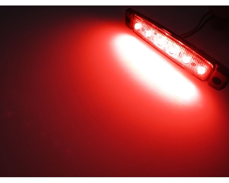 Markeringslampe rød - 6 LED, 12 V