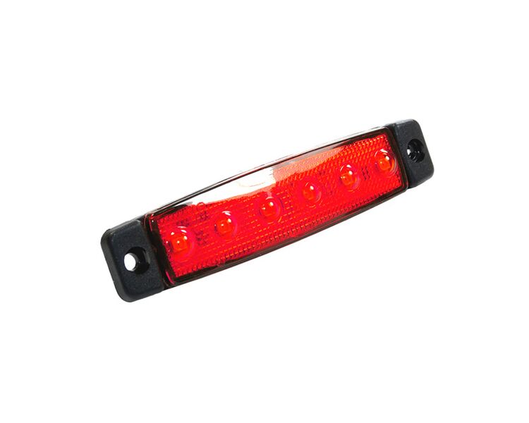 Markeringslampe rød - 6 LED, 12 V