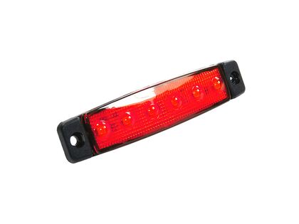 Markeringslampe rød - 6 LED, 12 V