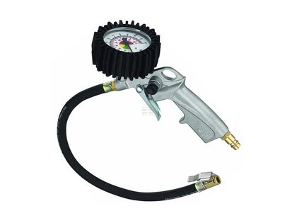 Luftpåfylder med mamometer metal - Med Ø 63 mm 0-12 bar manometer. 1/4" indv. RG tilslutning.