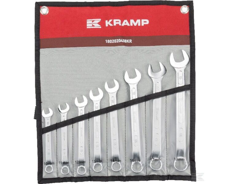 Ringgaffelnøglesæt forkrøppet med 8 stk