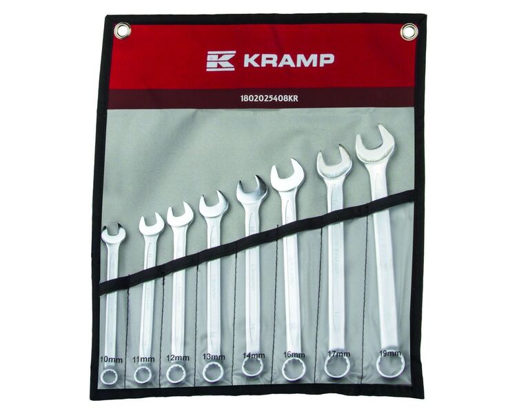 Ringgaffelnøglesæt med 8 stk - 10-19 mm