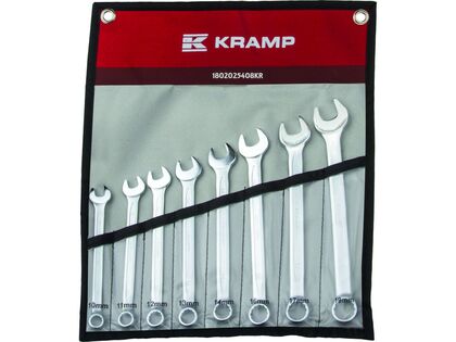 Ringgaffelnøglesæt med 8 stk - 10-19 mm