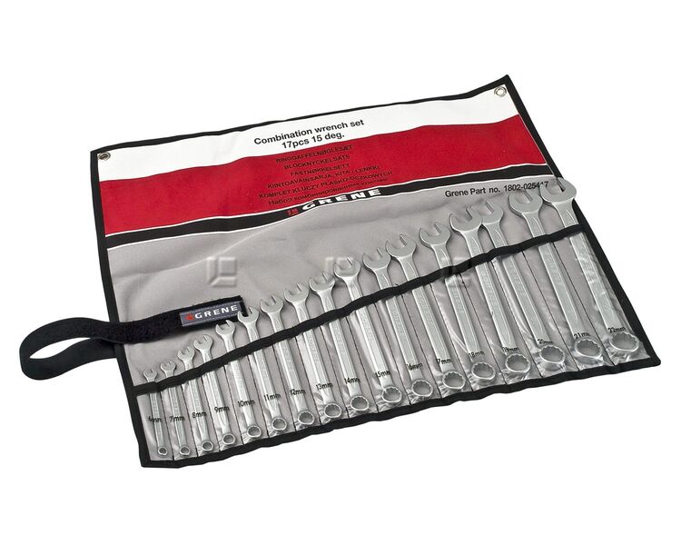 Ringgaffelnøglesæt med 17 stk - 6-22 mm