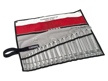 Ringgaffelnøglesæt med 17 stk - 6-22 mm