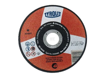 Skæreskive Basic A60R-BFB 125 x1,0 mm til stål og rustfrit stål.