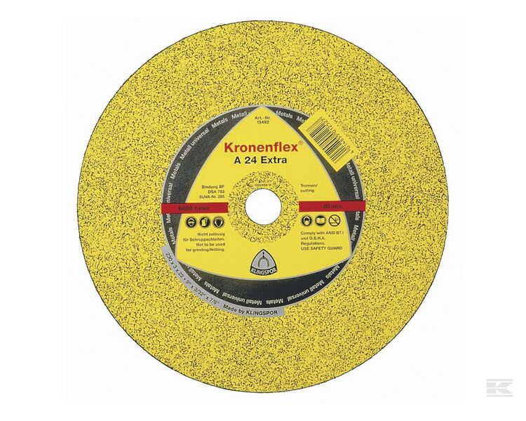 Skæreskive 125 x 2,5 x 22 mm forsat Kronenflex gul A24 ekstra