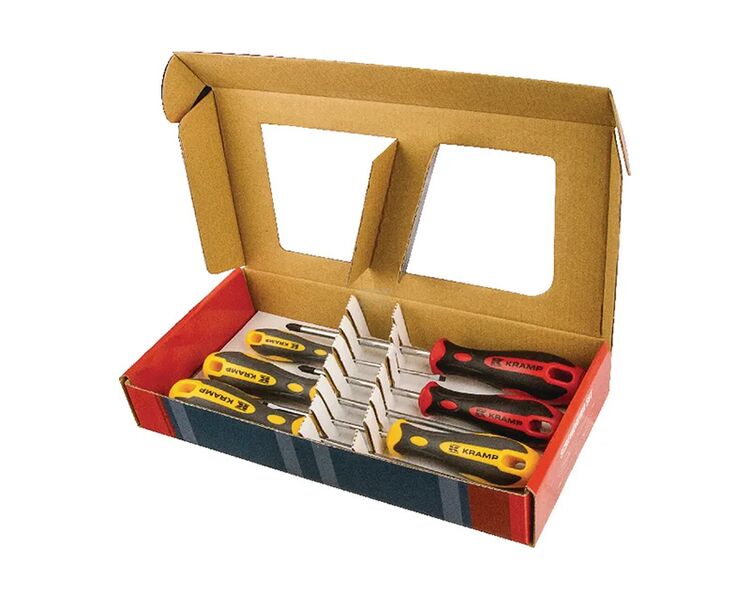 Skruetrækkersæt med 6 stk lige kærv