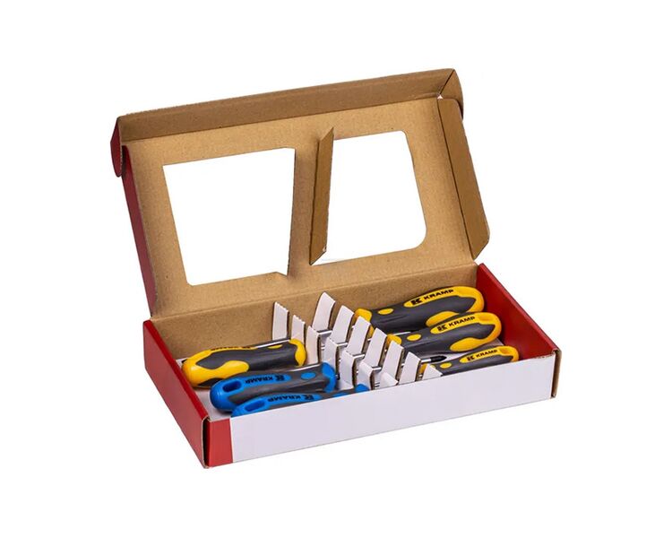 Skruetrækkersæt med 4 stk. lige kærv og 2 PZ kærv