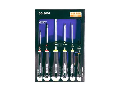 Skruetrækkersæt lige/Philips kærv BE-9881 - 6 stk