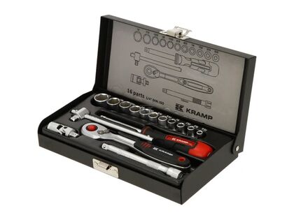 Topnøglesæt 1/4 med 16 dele 4 - 13 mm 100 mm forlænger kardanled