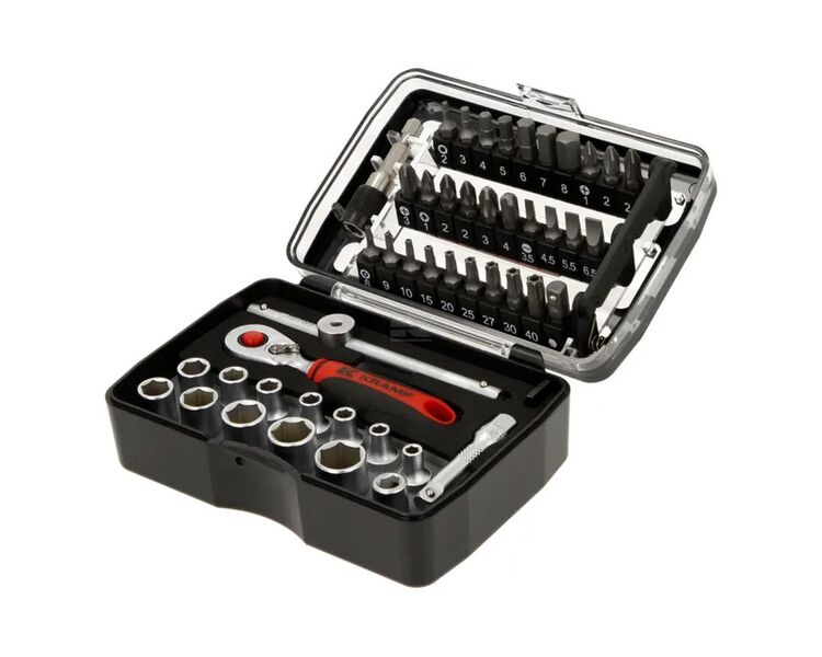 Topnøglesæt 1/4 47 dele Kramp 4 - 13 mm + diverse bits