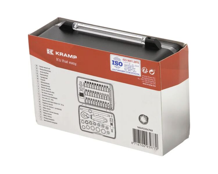 Topnøglesæt 1/4 47 dele Kramp 4 - 13 mm + diverse bits